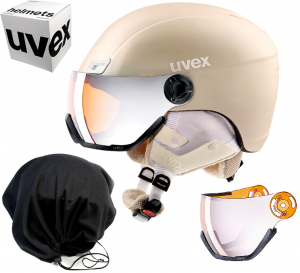 Kask narciarski UVEX Hlmt 400 visor style M 53-58cm POKROWIEC GRATIS proseco met mat