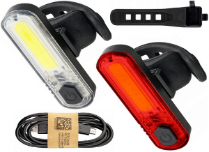 Zestaw oświetlenia rowerowego MACTRONIC DUOSLIM USB 60lm + 18lm