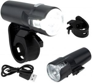 Lampa przednia USB AXA COMPACTLINE 20 lux czarna